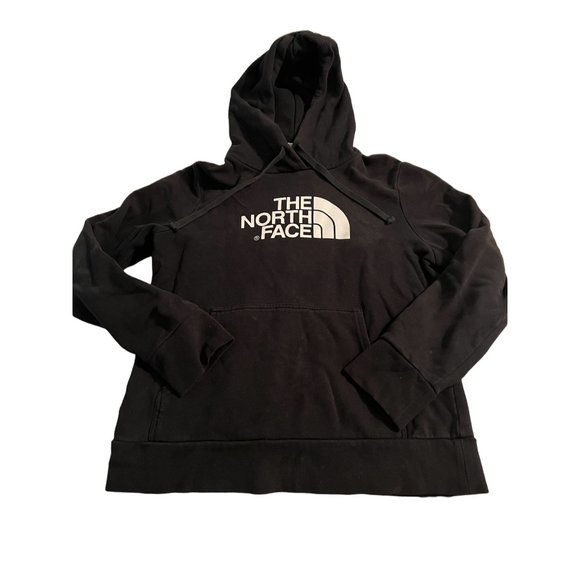 The North Face Tops - The North Face black hoodie Women's kangaroo pocket Size M Spell out